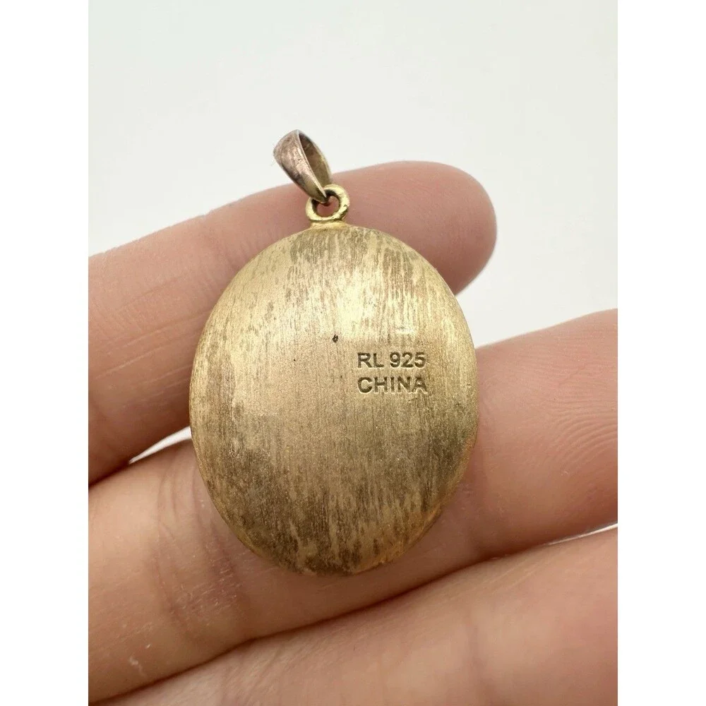 RL 925 Sterling Silver Gold Vermeil With God All Things Are Possible Pendant